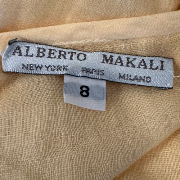 Alberto Makali Ombre Yellow Asymmetrical Crochet Look Midi SunDress Y2K sz 8 - Picture 10 of 10